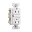 Slim Afgf Receptacle, Self-Test, #14 -10 Awg 15A 125V, Afgf, Back & Side Wire, 2-Pole 3-Wire, TRAG15W