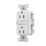Slim Afgf Receptacle, Self-Test, #14 -10 Awg 15A 125V, Afgf, Back & Side Wire, 2-Pole 3-Wire, TRAG15W