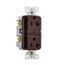 Slim Afgf Receptacle, Self-Test, #14 -10 Awg 20A 125V, Afgf, Brown, 5-20R, 2-Pole 3-Wire, TRAG20B