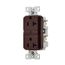 Slim Afgf Receptacle, Self-Test, #14 -10 Awg 20A 125V, Afgf, Brown, 5-20R, 2-Pole 3-Wire, TRAG20B