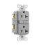 Slim Afgf Receptacle, Self-Test, #14 -10 Awg 20A 125V, Afgf, Gray, 5-20R, 2-Pole 3-Wire, TRAG20GY