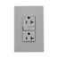 Slim Afgf Receptacle, Self-Test, #14 -10 Awg 20A 125V, Afgf, Gray, 5-20R, 2-Pole 3-Wire, TRAG20GY