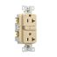Slim Afgf Receptacle, Self-Test, #14 -10 Awg 20A 125V, Afgf, Ivory, 5-20R, 2-Pole 3-Wire, TRAG20V