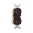 Commercial Duplex Receptacle, #14-10 Awg 15A 125V, Back & Side, Brown, Pvc Body, TRBR15B-BXSP