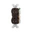 Commercial Duplex Receptacle, #14-10 Awg 15A 125V, Back & Side, Brown, Pvc Body, TRBR15B-BXSP