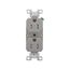 Commercial Duplex Receptacle, #14-10 Awg 15A 125V, Back & Side, Gray, Pvc Body, TRBR15GYBXSP