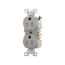 Commercial Duplex Receptacle, #14-10 Awg 15A 125V, Back & Side, Gray, Pvc Body, TRBR15GYBXSP