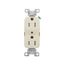 Commercial Duplex Receptacle, #14-10 Awg 15A 125V, Back & Side, Light Almond, Pvc Body, TRBR15LABXSP