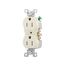 Commercial Duplex Receptacle, #14-10 Awg 15A 125V, Back & Side, Light Almond, Pvc Body, TRBR15LABXSP