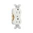 Commercial Duplex Receptacle, #14-10 Awg 15A 125V, Back & Side, Impact-Resistant, TRBR15W-BU