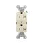 Commercial Duplex Receptacle, #14-10 Awg 20A 125V, Back & Side, Almond, Pvc Body, 5-20R, TRBR20A-BXSP