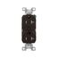 Commercial Duplex Receptacle, #14-10 Awg 20A 125V, Back & Side, Brown, Pvc Body, 5-20R, TRBR20B-BXSP