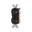 Commercial Duplex Receptacle, #14-10 Awg 20A 125V, Back & Side, Brown, Pvc Body, 5-20R, TRBR20B-BXSP
