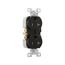 Commercial Duplex Receptacle, #14-10 Awg 20A 125V, Back & Side, Black, Pvc Body, 5-20R, TRBR20BKBXSP