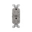 Commercial Duplex Receptacle, #14-10 Awg 20A 125V, Back & Side, Gray, Pvc Body, 5-20R, TRBR20GYBXSP