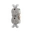 Commercial Duplex Receptacle, #14-10 Awg 20A 125V, Back & Side, Gray, Pvc Body, 5-20R, TRBR20GYBXSP