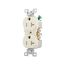 Commercial Duplex Receptacle, #14-10 Awg 20A 125V, Back & Side, Light Almond, Pvc Body, 5-20R, TRBR20LABXSP