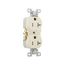Commercial Duplex Receptacle, #14-10 Awg 20A 125V, Back & Side, Light Almond, Pvc Body, 5-20R, TRBR20LABXSP