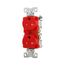 Commercial Duplex Receptacle, #14-10 Awg 20A 125V, Back & Side, Red, 5-20R, TRBR20RDBXSP