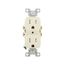 Commercial Duplex Receptacle, #14-10 Awg 15A 125V, SideWire, Almond, Pvc Body, TRCR15A