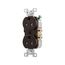 Commercial Duplex Receptacle, #14-10 Awg 15A 125V, SideWire, Brown, Pvc Body, TRCR15B