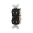 Commercial Duplex Receptacle, #14-10 Awg 15A 125V, SideWire, Black, Pvc Body, TRCR15BK