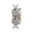 Commercial Duplex Receptacle, #14-10 Awg 15A 125V, SideWire, Gray, Pvc Body, TRCR15GY