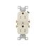 Commercial Duplex Receptacle, #14-10 Awg 15A 125V, SideWire, Light Almond, Pvc Body, TRCR15LA