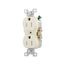 Commercial Duplex Receptacle, #14-10 Awg 15A 125V, SideWire, Light Almond, Pvc Body, TRCR15LA