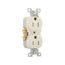 Commercial Duplex Receptacle, #14-10 Awg 15A 125V, SideWire, Light Almond, Pvc Body, TRCR15LA