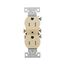 Commercial Duplex Receptacle, #14-10 Awg 15A 125V, SideWire, Ivory, Pvc Body, TRCR15V