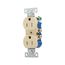 Commercial Duplex Receptacle, #14-10 Awg 15A 125V, SideWire, Ivory, Pvc Body, TRCR15V