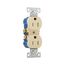 Commercial Duplex Receptacle, #14-10 Awg 15A 125V, SideWire, Ivory, Pvc Body, TRCR15V