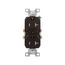 Commercial Duplex Receptacle, #14-10 Awg 20A 125V, SideWire, Brown, Pvc Body, 5-20R, TRCR20B