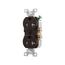 Commercial Duplex Receptacle, #14-10 Awg 20A 125V, SideWire, Brown, Pvc Body, 5-20R, TRCR20B