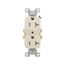 Commercial Duplex Receptacle, #14-10 Awg 20A 125V, SideWire, Light Almond, Pvc Body, 5-20R, TRCR20LA