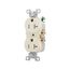 Commercial Duplex Receptacle, #14-10 Awg 20A 125V, SideWire, Light Almond, Pvc Body, 5-20R, TRCR20LA
