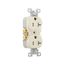 Commercial Duplex Receptacle, #14-10 Awg 20A 125V, SideWire, Light Almond, Pvc Body, 5-20R, TRCR20LA