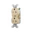 Commercial Duplex Receptacle, #14-10 Awg 20A 125V, SideWire, Ivory, Pvc Body, 5-20R, TRCR20V