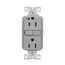 Tr Hg Gfci, 15A, 125V, Gray, Slim, TRGFH15GY