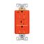 Tvss Receptacle, Ig, Led Indicat & Alarm, #14-#10 Awg 15A, 840J, Orange, Straight Blade, TRIG5262RNS