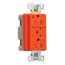 Tvss Receptacle, Ig, Led Indicat & Alarm, #14-#10 Awg 15A, 840J, Orange, Straight Blade, TRIG5262RNS