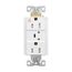 Tvss Receptacle, Ig, Led Indicat & Alarm, #14-#10 Awg 15A, 840J, White Straight Blade, TRIG5262WS