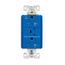 Tvss Receptacle, Ig, Led Indicat & Alarm, #14-#10 Awg 20A, 840J, Blue, Straight Blade, TRIG5362BLS