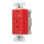 Tvss Receptacle, Ig, Led Indicat & Alarm, #14-#10 Awg 20A, 840J, Red, Straight Blade, TRIG5362RDS