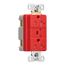 Tvss Receptacle, Ig, Led Indicat & Alarm, #14-#10 Awg 20A, 840J, Red, Straight Blade, TRIG5362RDS