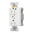 Tvss Receptacle, Ig, Hg, Led Indicat & Alarm, #14-#10 Awg 15A, 840J, White Straight Blade, TRIG8262WS