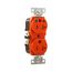 Arrow Hart Heavy-Duty Duplex Receptacle, #14-10 Awg 20A, 125V, Orange, TRIG8300RN