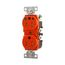 Arrow Hart Heavy-Duty Duplex Receptacle, #14-10 Awg 20A, 125V, Orange, TRIG8300RN