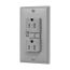 Gfci Receptacle, Audible Alarm, Self-Test, #14 -10 Awg 15A 125V, Gray, 2-Pole 3-Wire, TRSGFA15GY